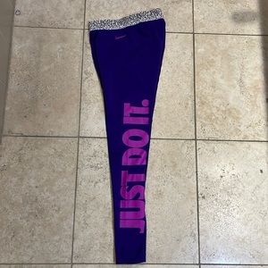 Nike pro. Good condition. Purple with Just do it down the leg.